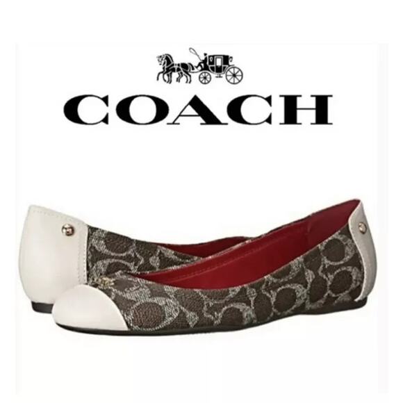 Coach Chelsea Colorblock Signature Logo Leather Ballet Flats 9.5 - Picture 1 of 11